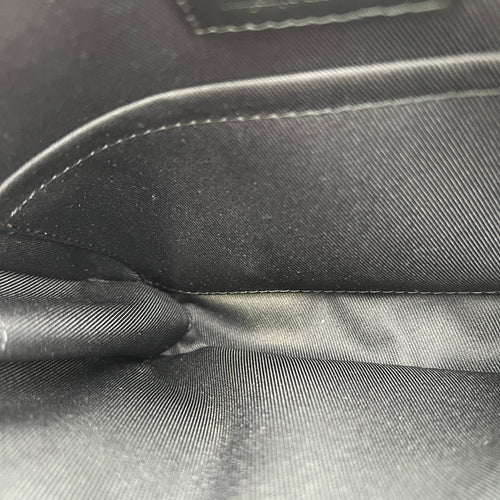 Solar Utility Brown Shoulder Bag in Monogram Coated Canvas, Black hardware