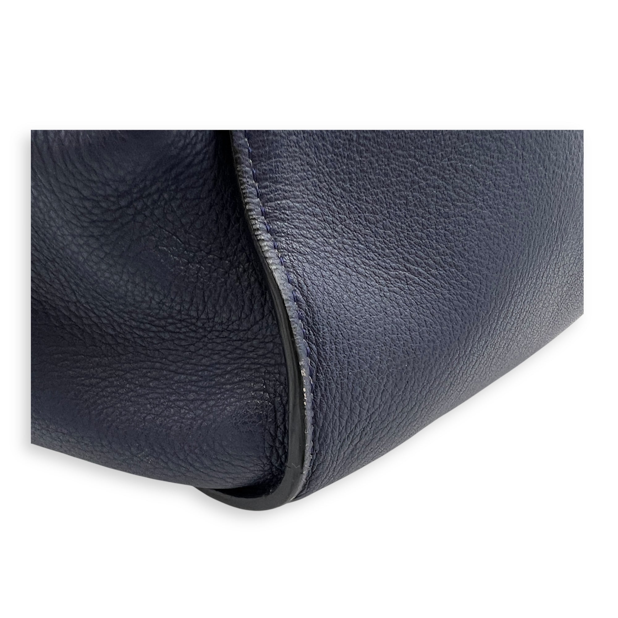 Hammock Small Blue Crossbody Bag in Calfskin, Silver hardware