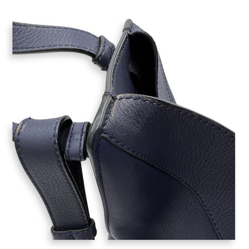 Hammock Small Blue Crossbody Bag in Calfskin, Silver hardware