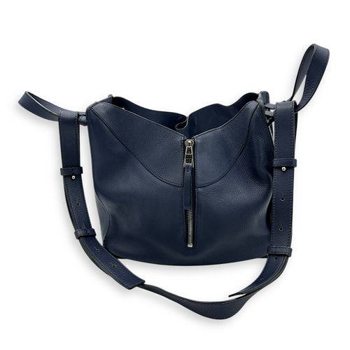 Hammock Small Blue Crossbody Bag in Calfskin, Silver hardware