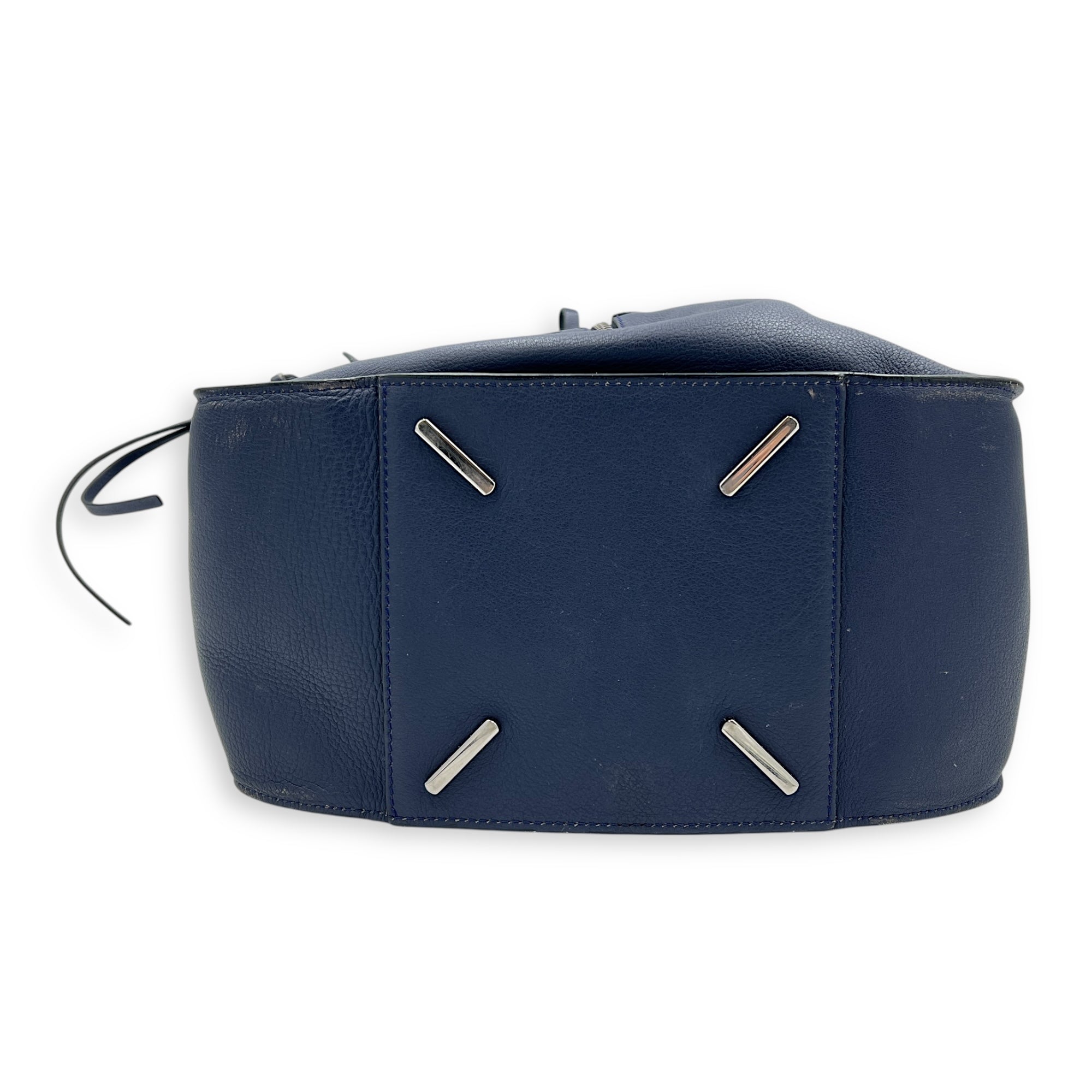 Hammock Small Blue Crossbody Bag in Calfskin, Silver hardware