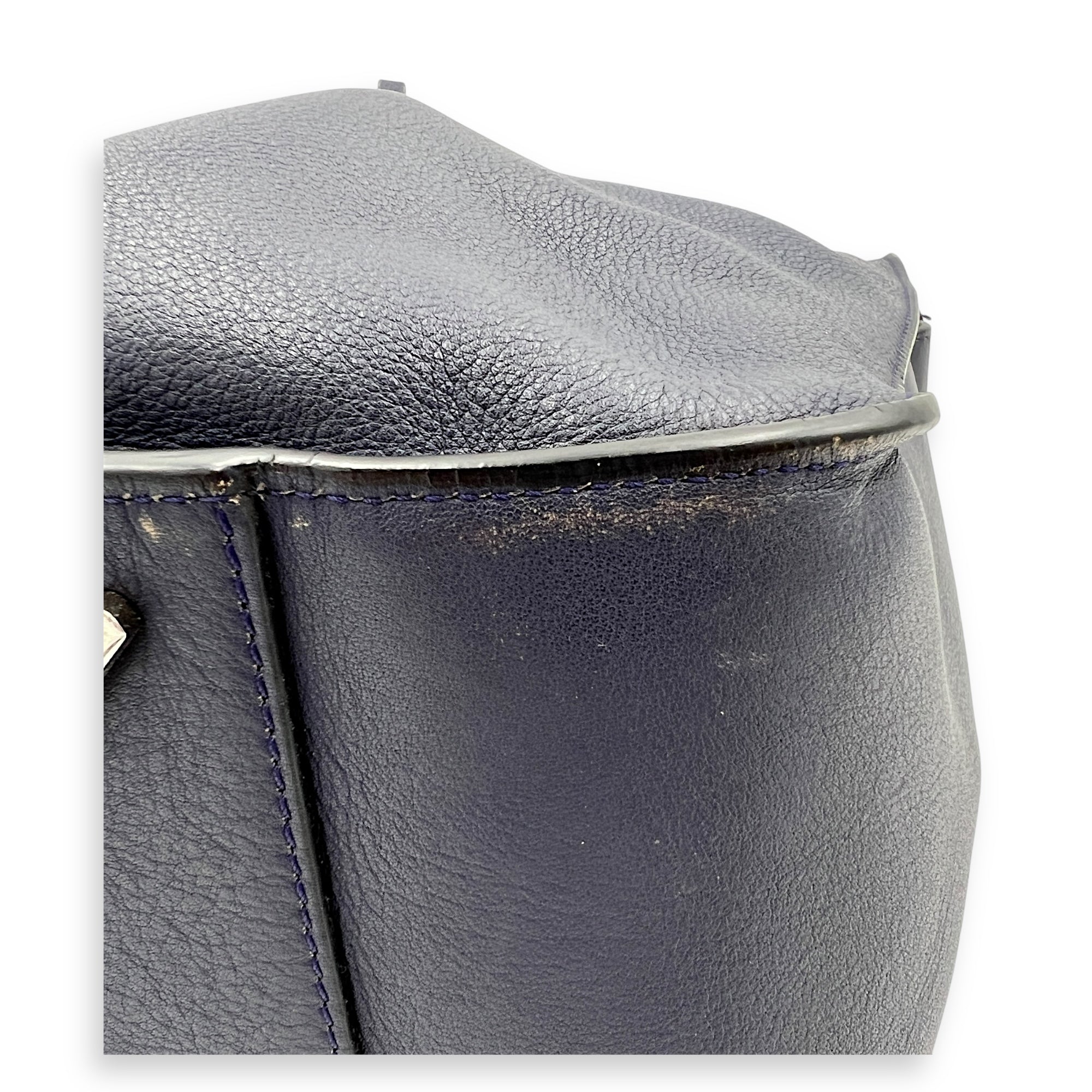 Hammock Small Blue Crossbody Bag in Calfskin, Silver hardware