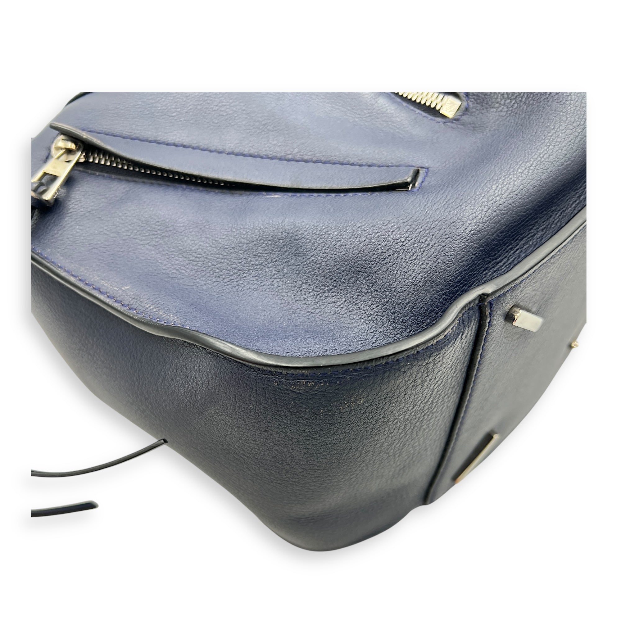 Hammock Small Blue Crossbody Bag in Calfskin, Silver hardware