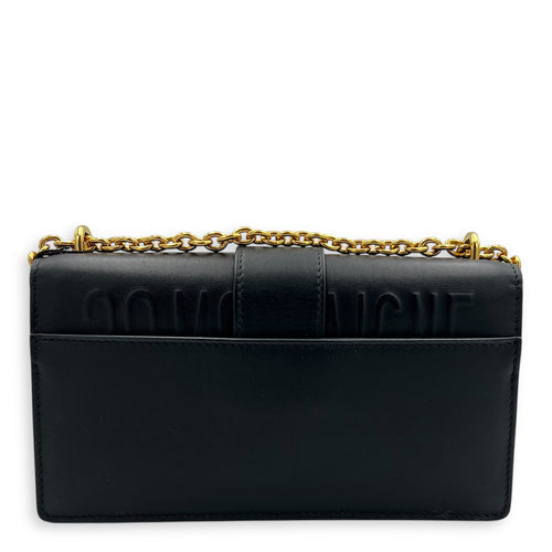 30 Montaigne East-west Black Shoulder Bag in Calfskin, Gold hardware