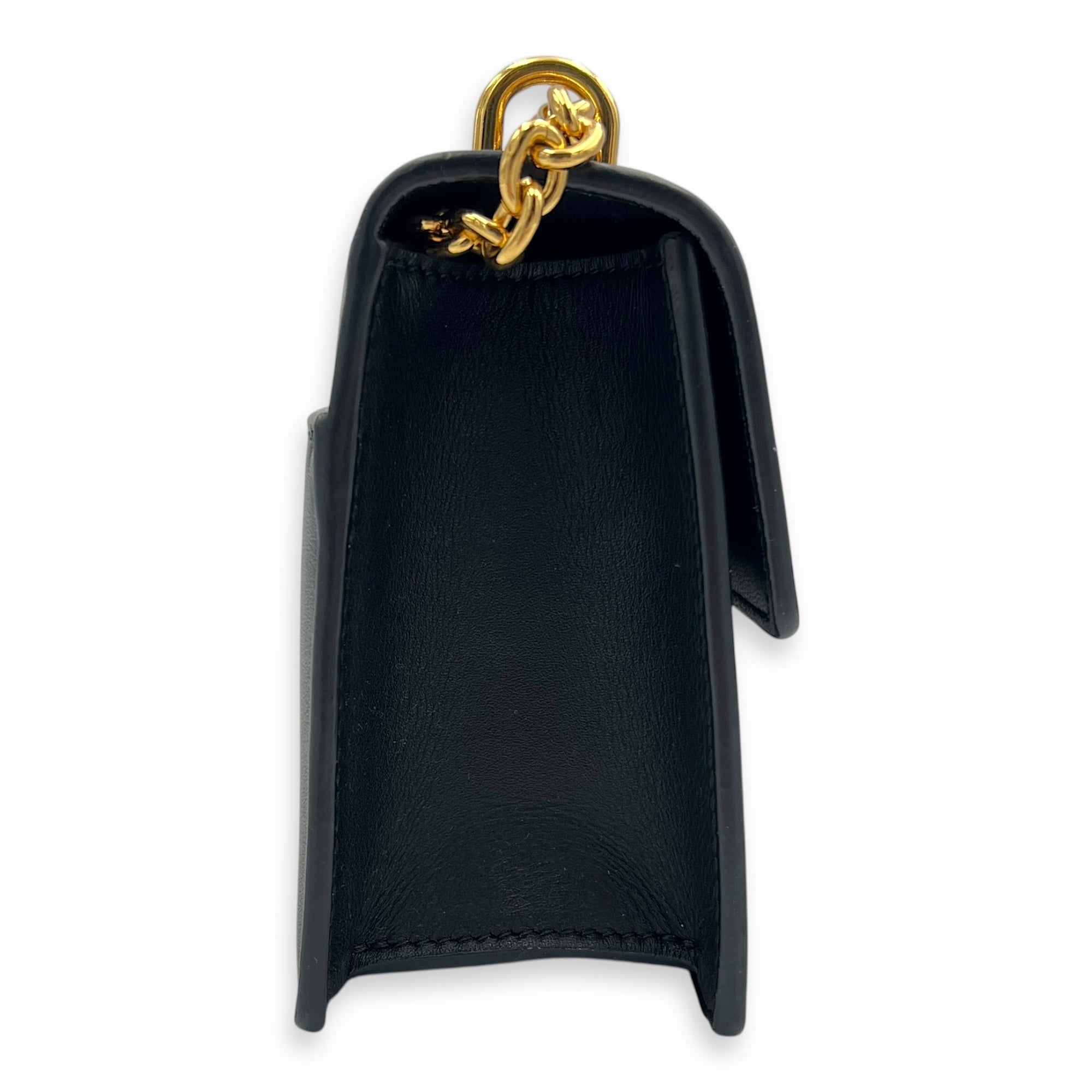 30 Montaigne East-west Black Shoulder Bag in Calfskin, Gold hardware