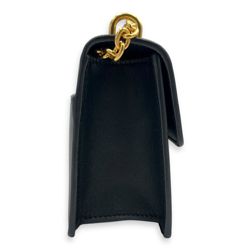 30 Montaigne East-west Black Shoulder Bag in Calfskin, Gold hardware