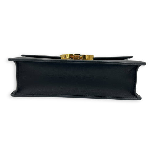 30 Montaigne East-west Black Shoulder Bag in Calfskin, Gold hardware