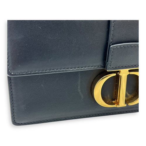 30 Montaigne East-west Black Shoulder Bag in Calfskin, Gold hardware