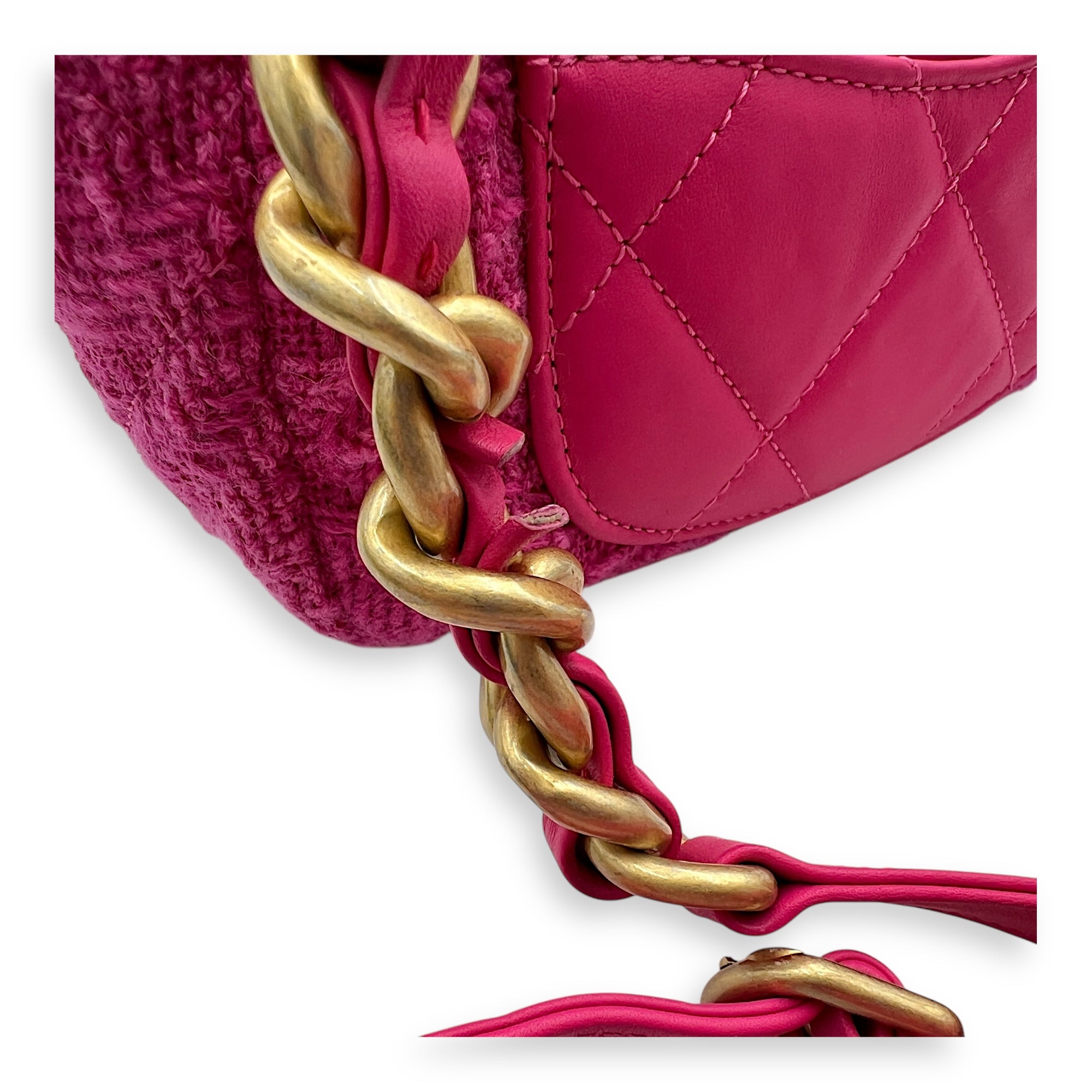 C19 Belt Bag Pink in Tweed, Mixed hardware