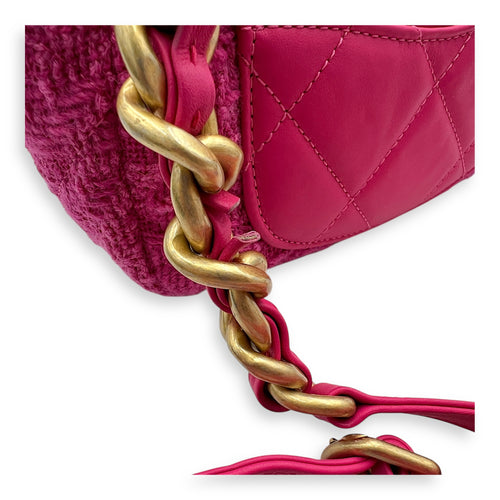 C19 Belt Bag Pink in Tweed, Mixed hardware