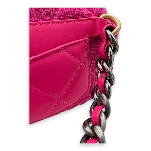 C19 Belt Bag Pink in Tweed, Mixed hardware