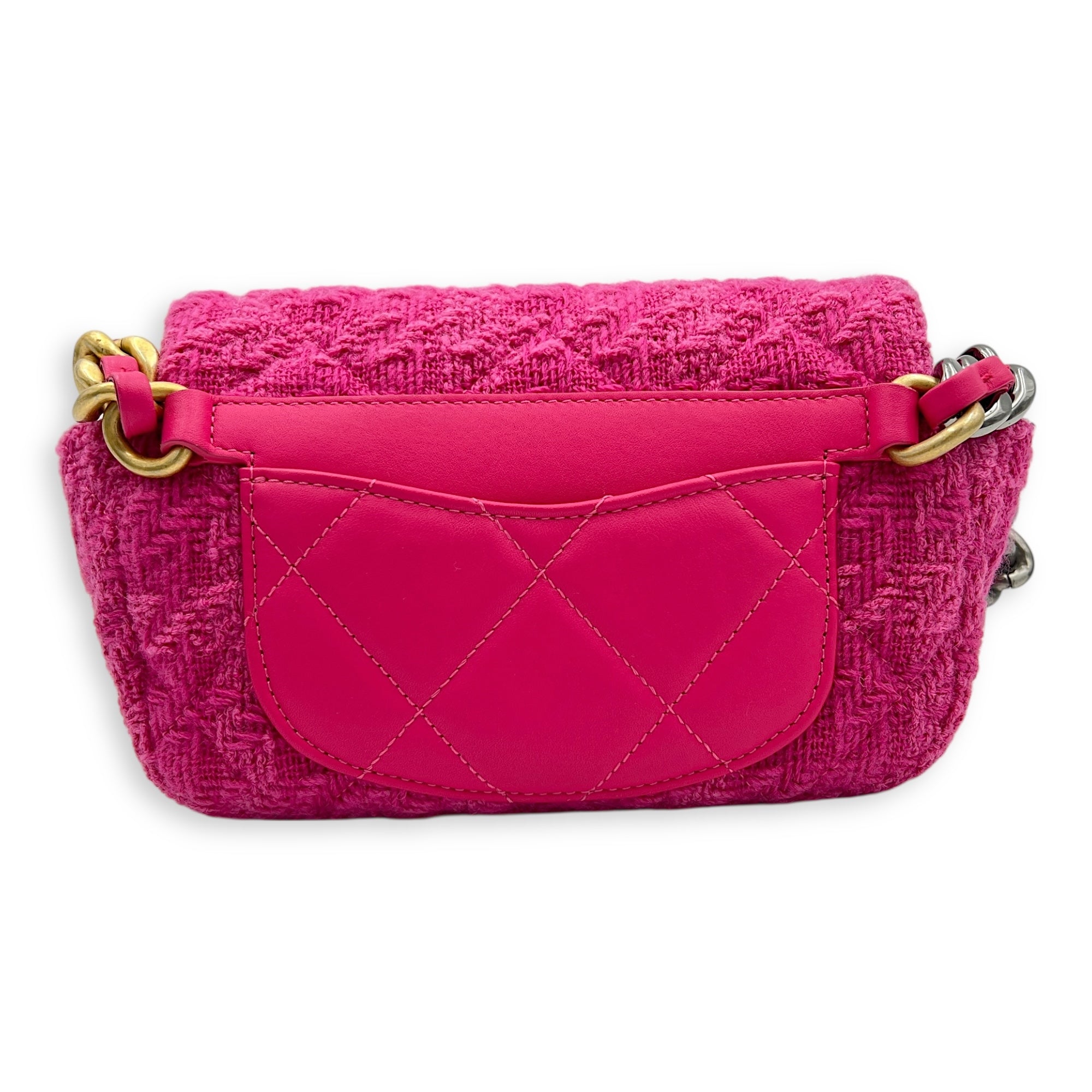 C19 Belt Bag Pink in Tweed, Mixed hardware