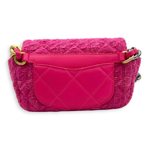 C19 Belt Bag Pink in Tweed, Mixed hardware
