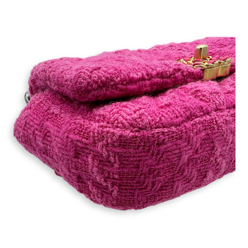 C19 Belt Bag Pink in Tweed, Mixed hardware