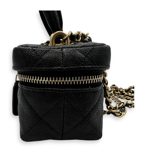 CC Vanity Bag Black in Caviar Leather, Gold hardware