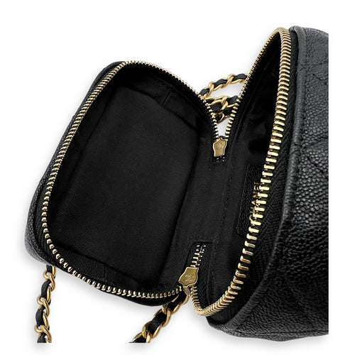 CC Vanity Bag Black in Caviar Leather, Gold hardware