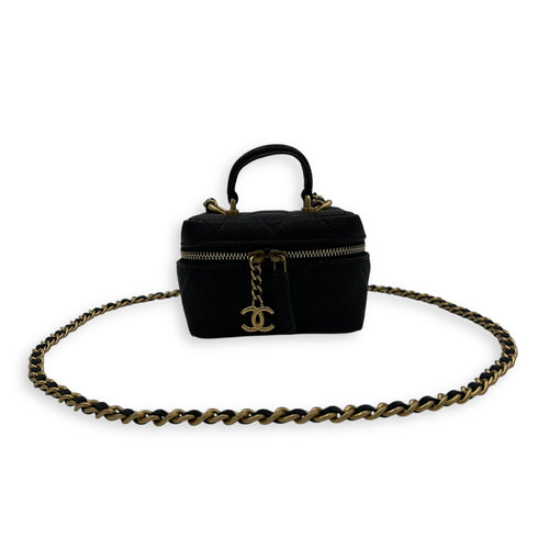 CC Vanity Bag Black in Caviar Leather, Gold hardware