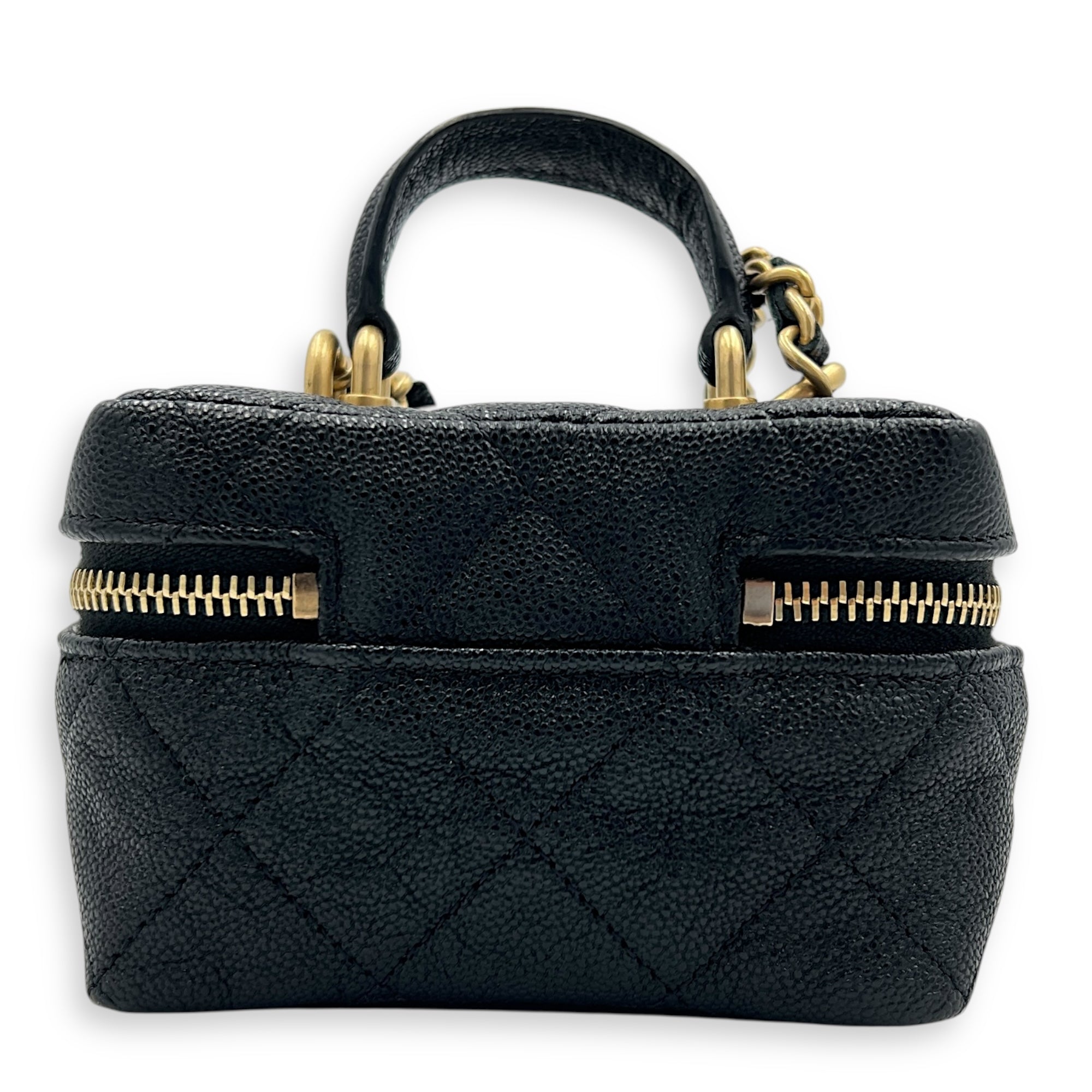 CC Vanity Bag Black in Caviar Leather, Gold hardware