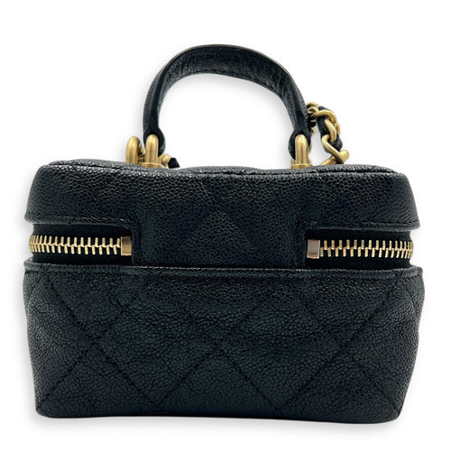 CC Vanity Bag Black in Caviar Leather, Gold hardware