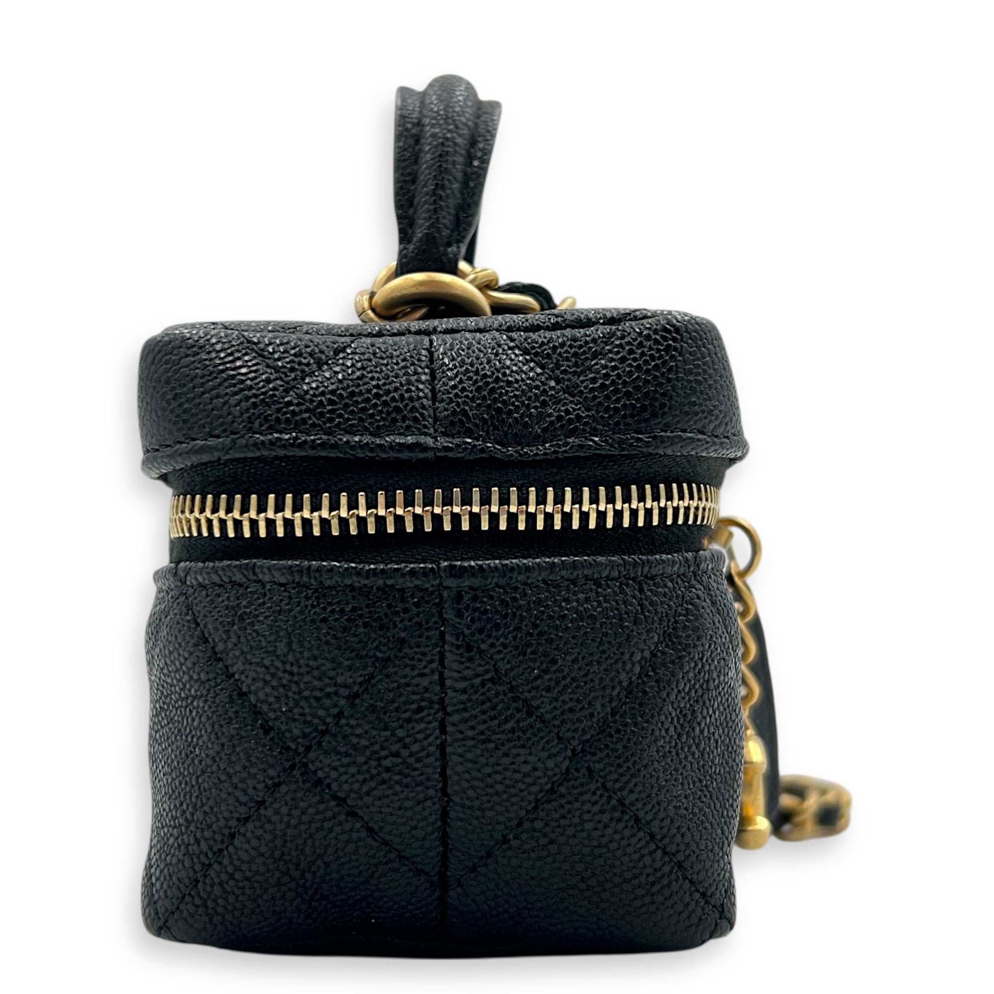 CC Vanity Bag Black in Caviar Leather, Gold hardware