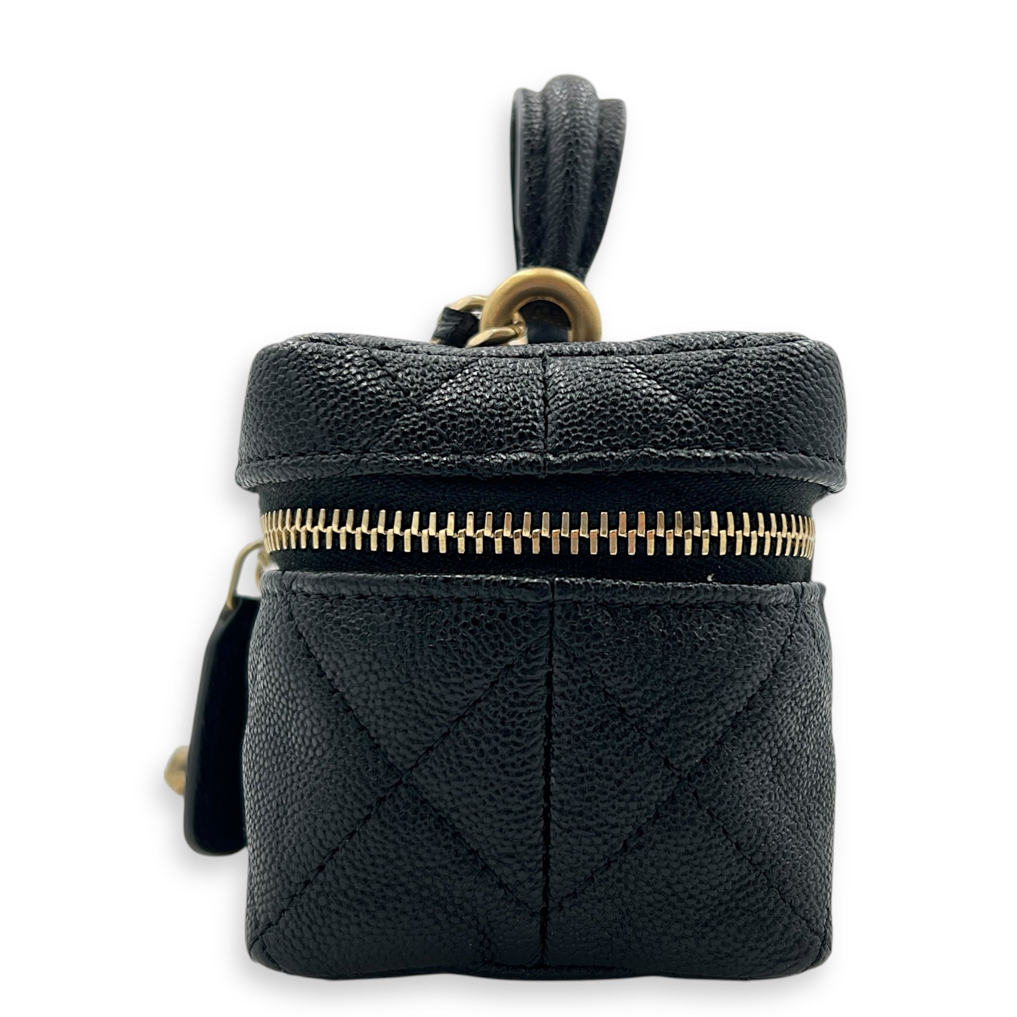 CC Vanity Bag Black in Caviar Leather, Gold hardware