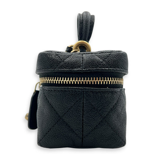 CC Vanity Bag Black in Caviar Leather, Gold hardware