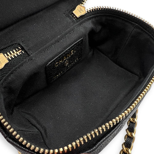 CC Vanity Bag Black in Caviar Leather, Gold hardware