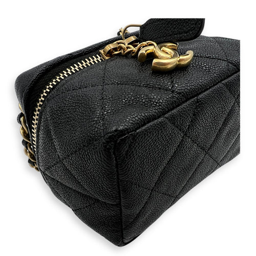 CC Vanity Bag Black in Caviar Leather, Gold hardware