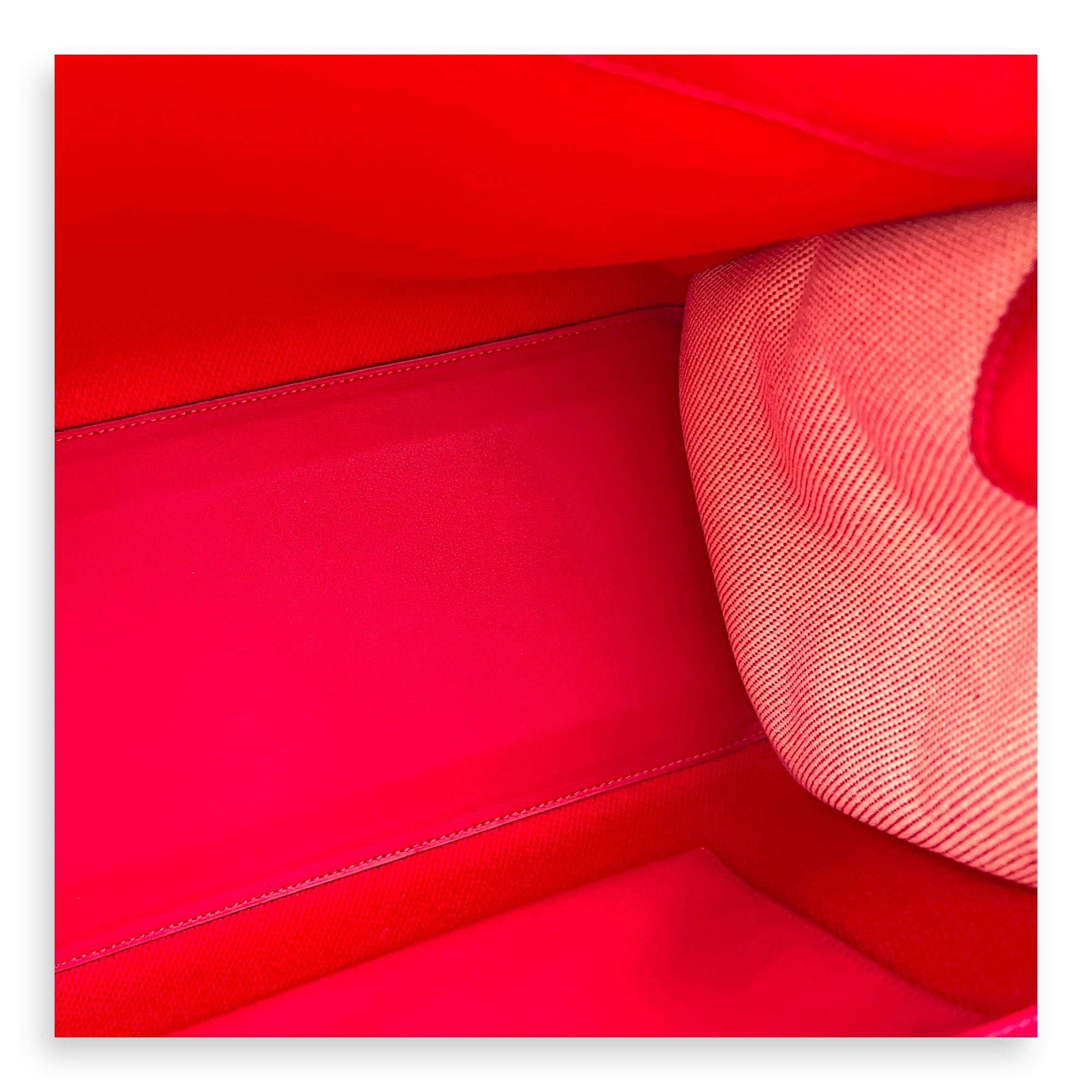 Birkin Fray Fray Framboise in Swift leather and Toile, Palladium hardware