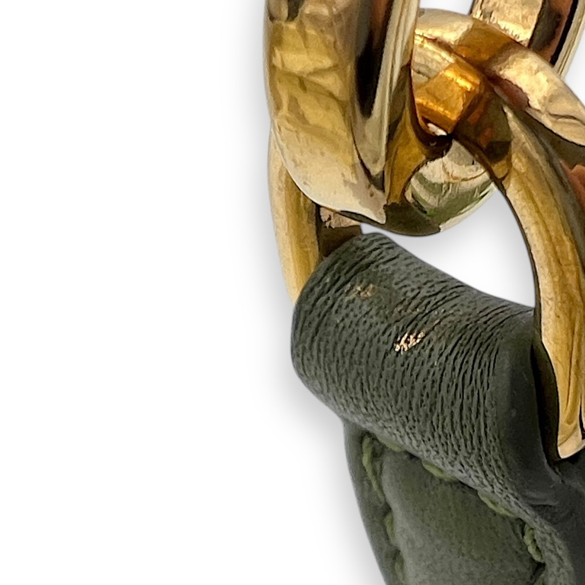 Luna Mini Green Shoulder Bag in Canvas and leather, Gold hardware