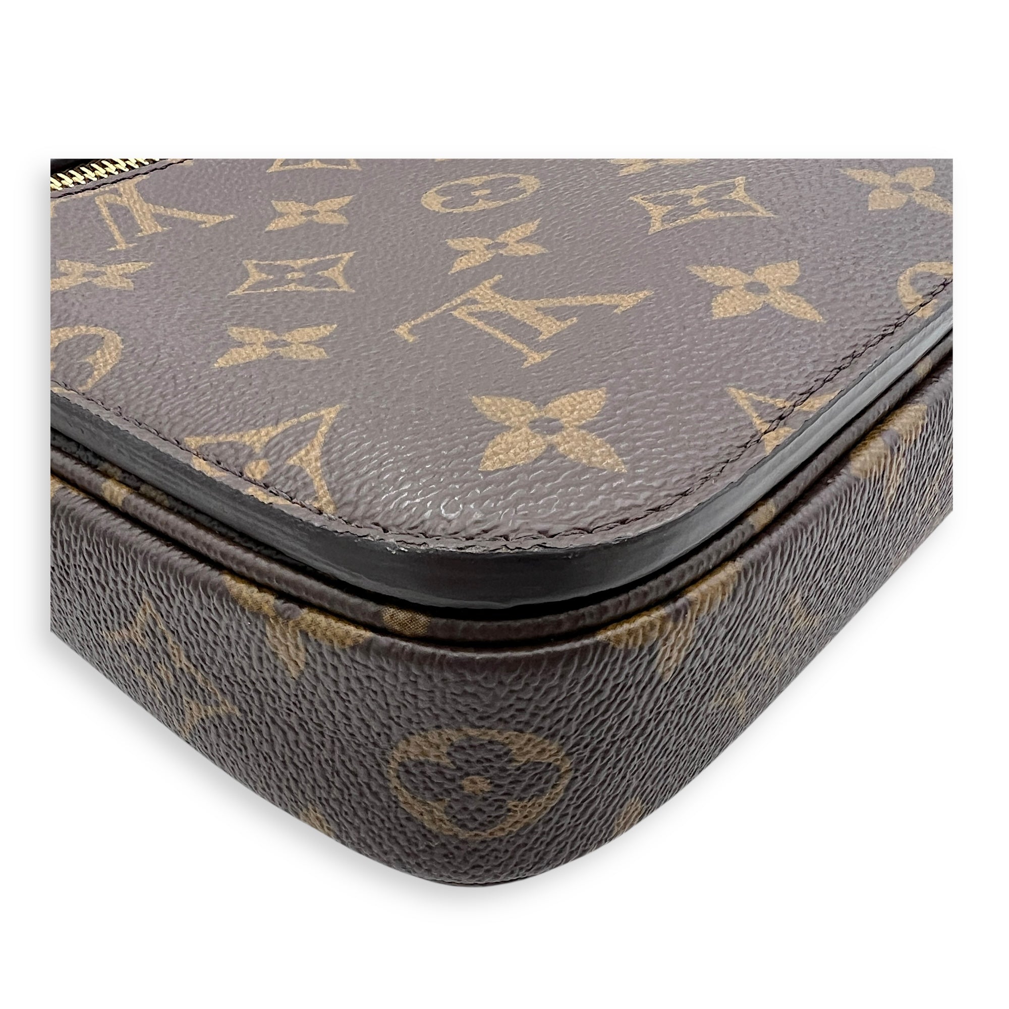 Metis Crossbody Bag Brown in Monogram Coated Canvas, Gold hardware