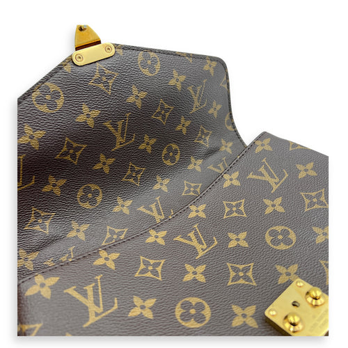 Metis Crossbody Bag Brown in Monogram Coated Canvas, Gold hardware