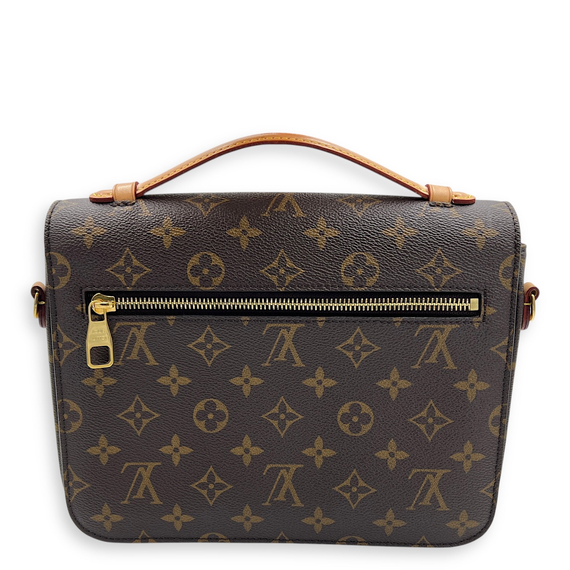 Metis Crossbody Bag Brown in Monogram Coated Canvas, Gold hardware