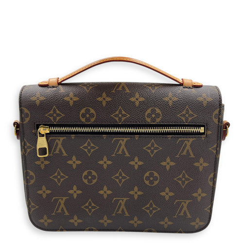 Metis Crossbody Bag Brown in Monogram Coated Canvas, Gold hardware