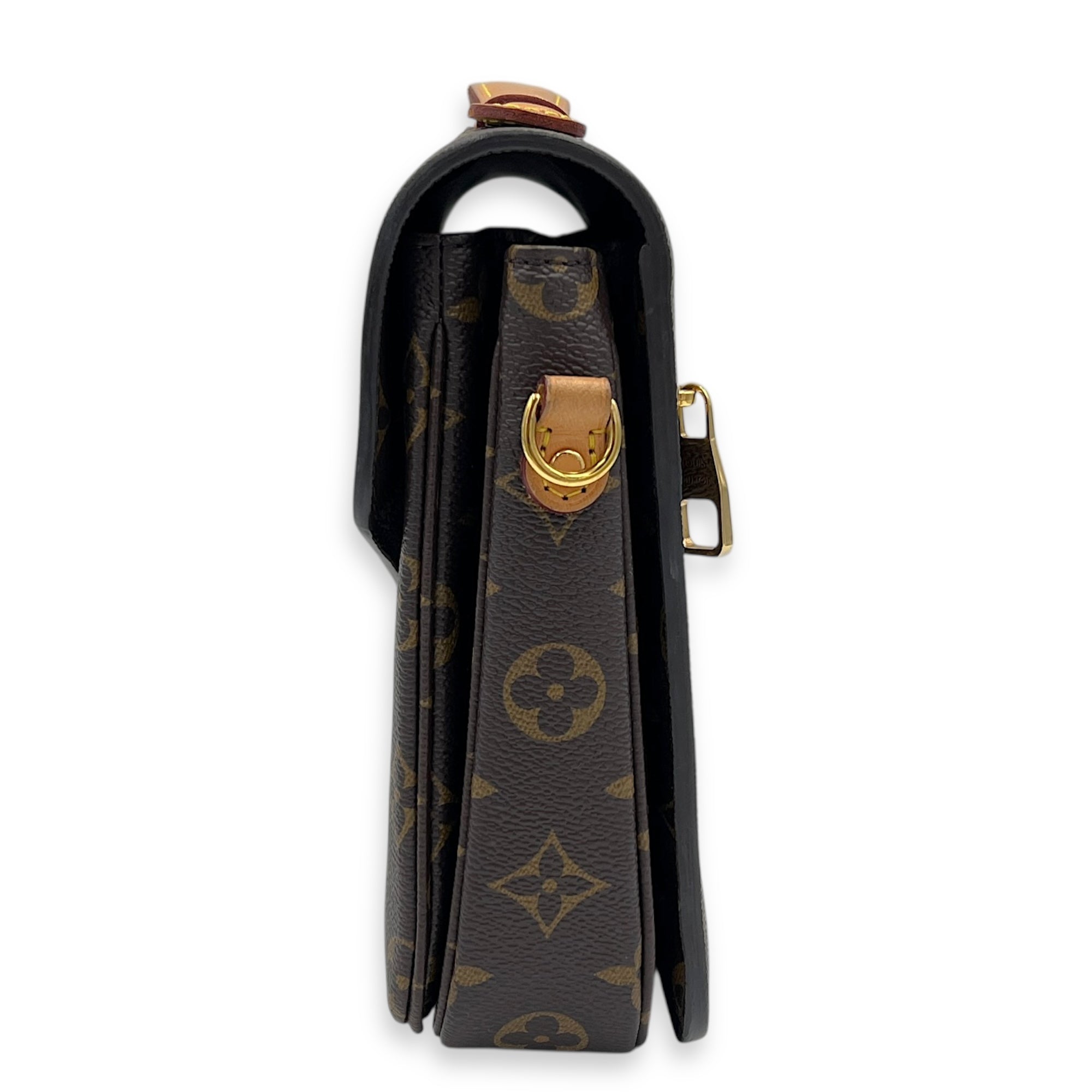 Metis Crossbody Bag Brown in Monogram Coated Canvas, Gold hardware