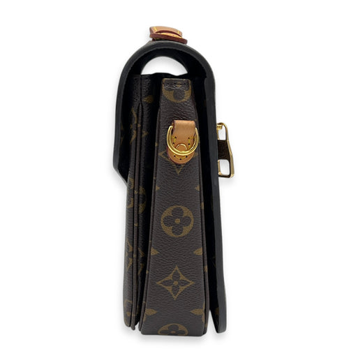 Metis Crossbody Bag Brown in Monogram Coated Canvas, Gold hardware