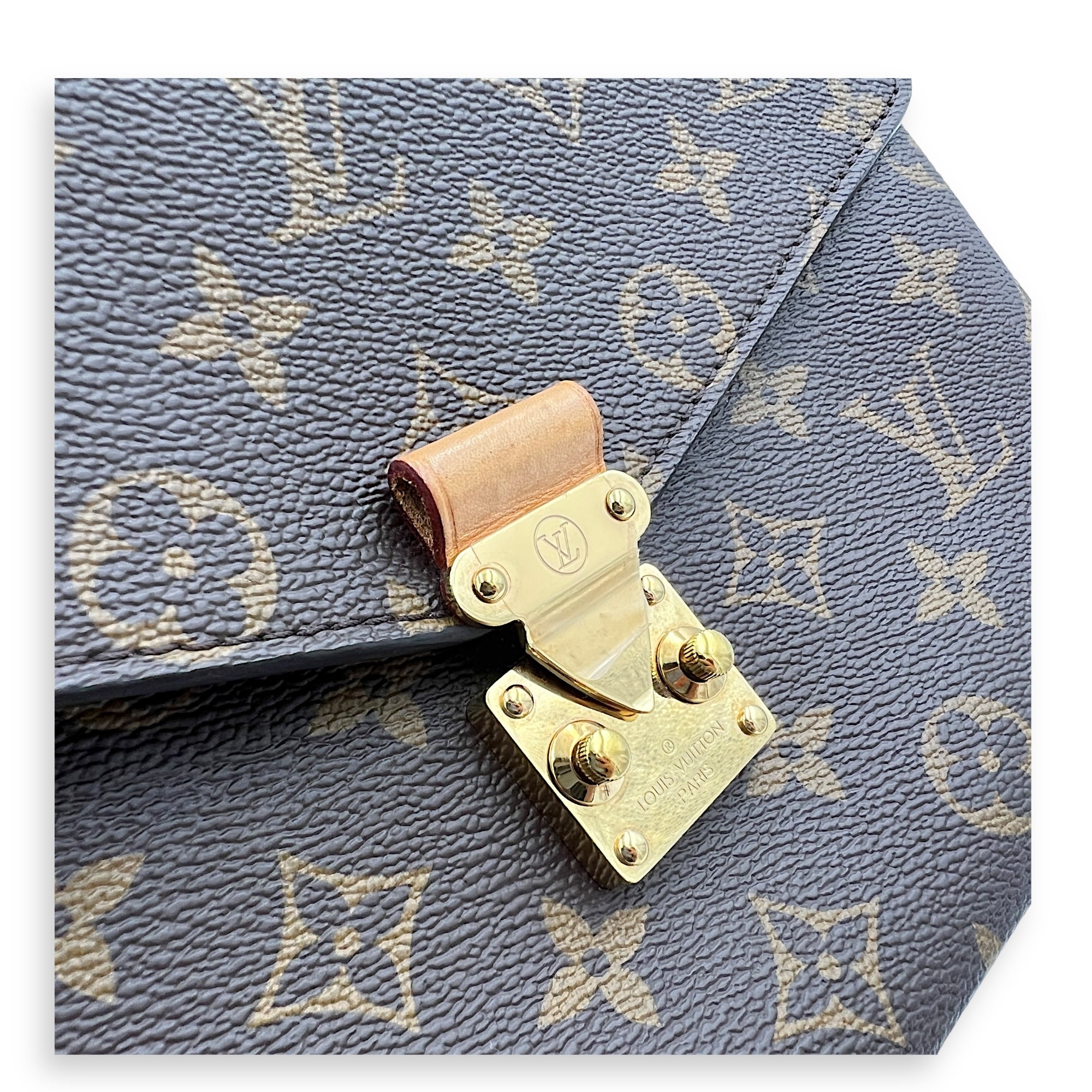 Metis Crossbody Bag Brown in Monogram Coated Canvas, Gold hardware