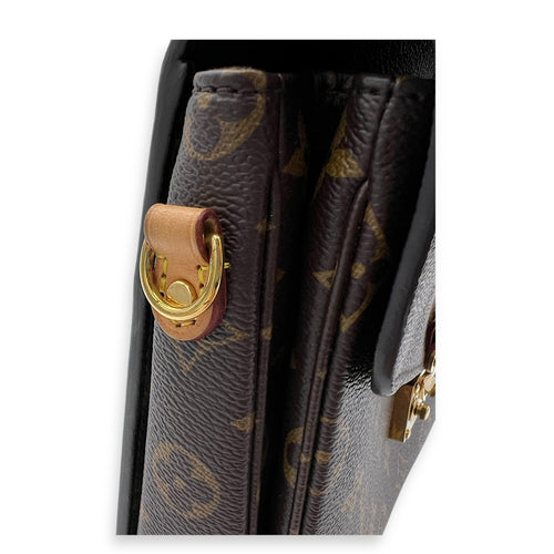 Metis Crossbody Bag Brown in Monogram Coated Canvas, Gold hardware