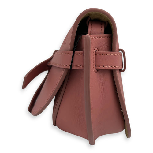Gate Dual Pink Crossbody Bag in Calfskin, Silver hardware