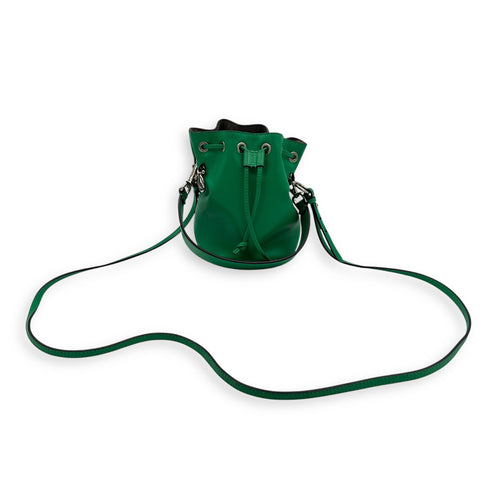 Mon Tresor Bucket Bag Green in Calfskin, Silver hardware