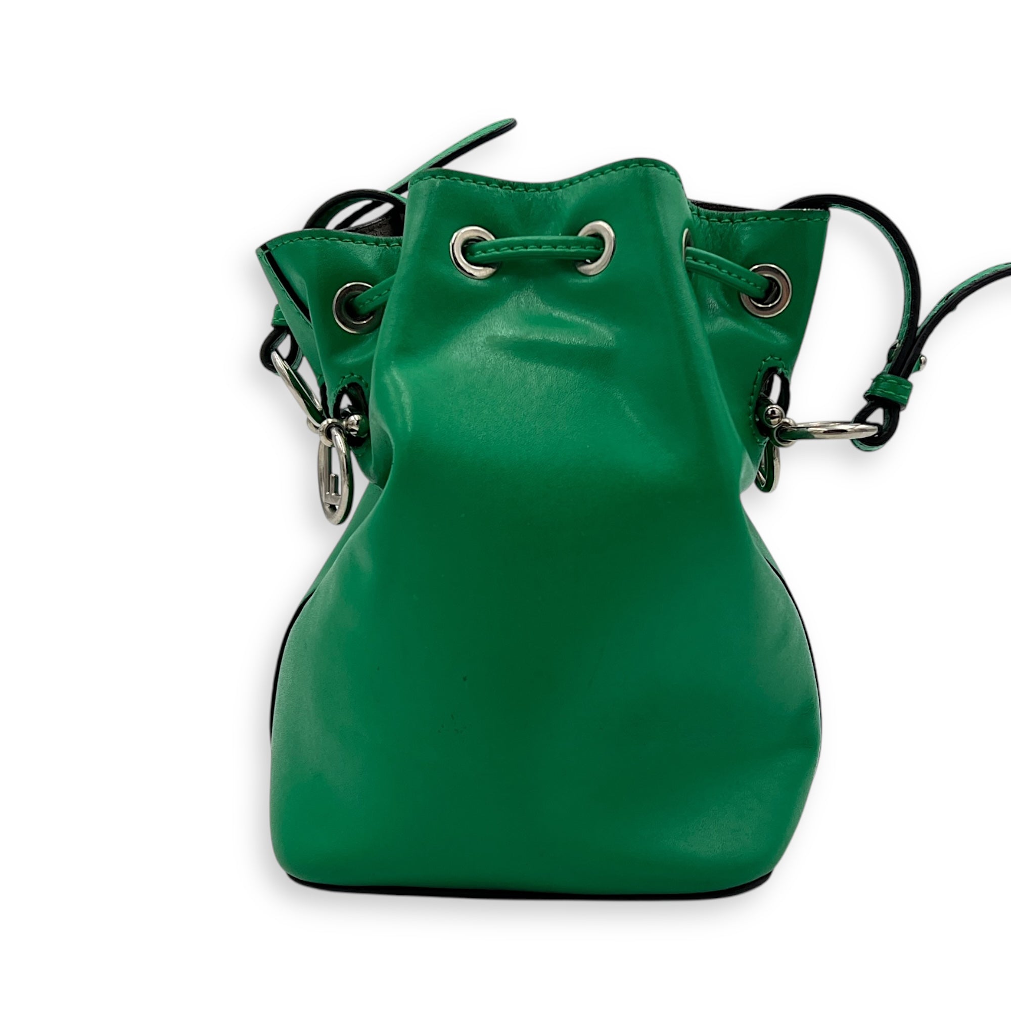 Mon Tresor Bucket Bag Green in Calfskin, Silver hardware