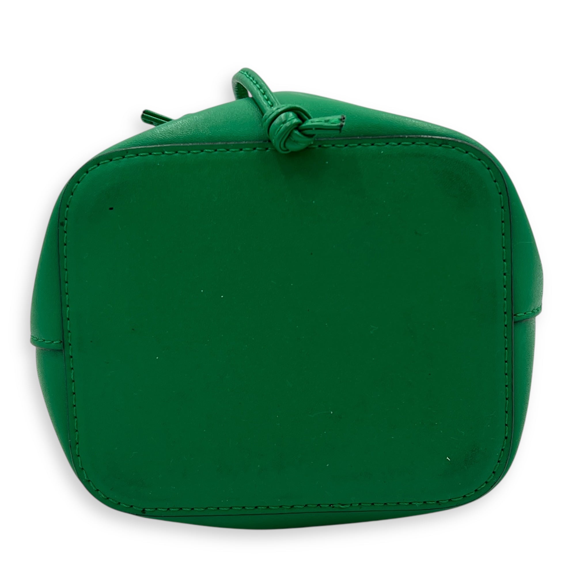 Mon Tresor Bucket Bag Green in Calfskin, Silver hardware