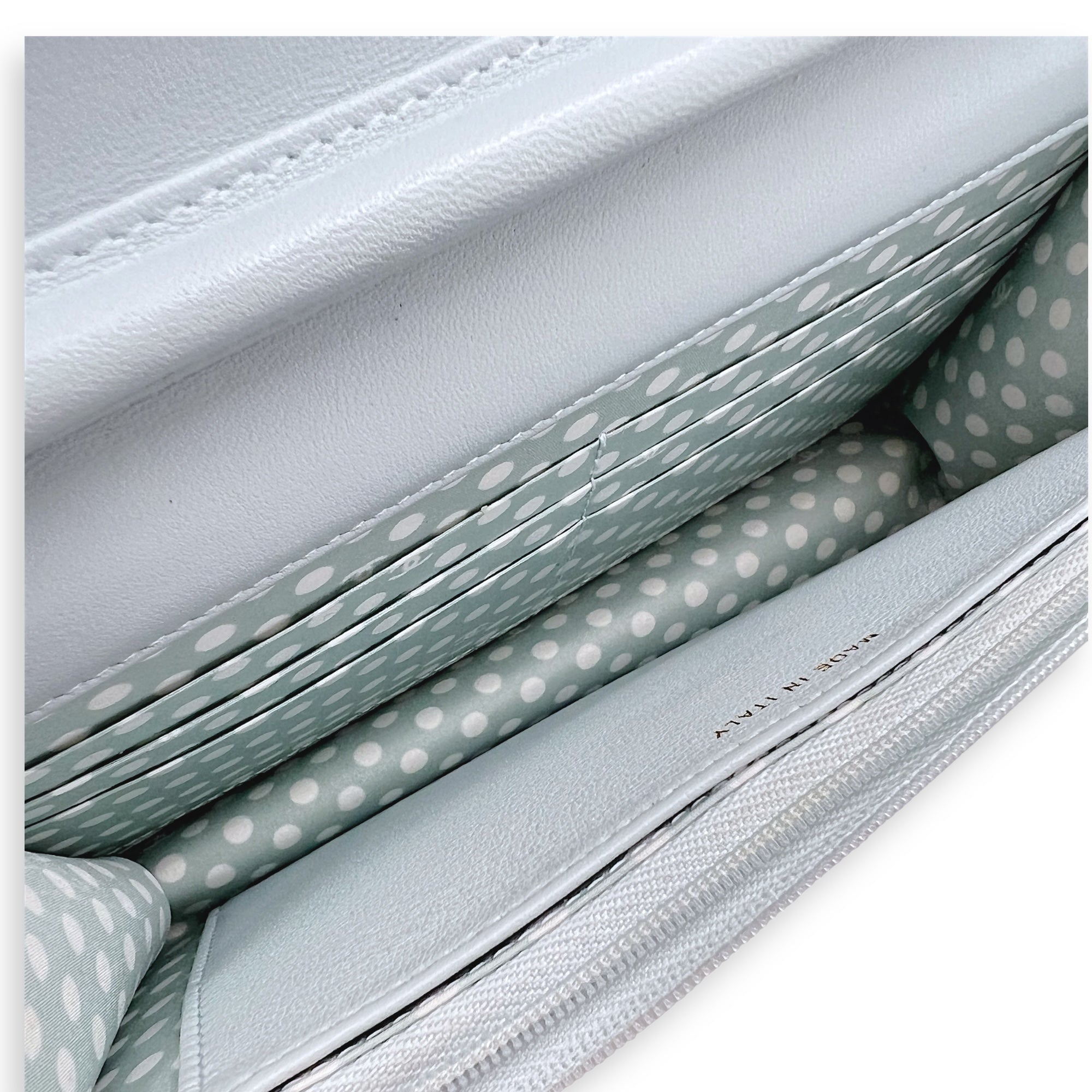 CC Wallet On Chain Blue in Lambskin, Gold hardware