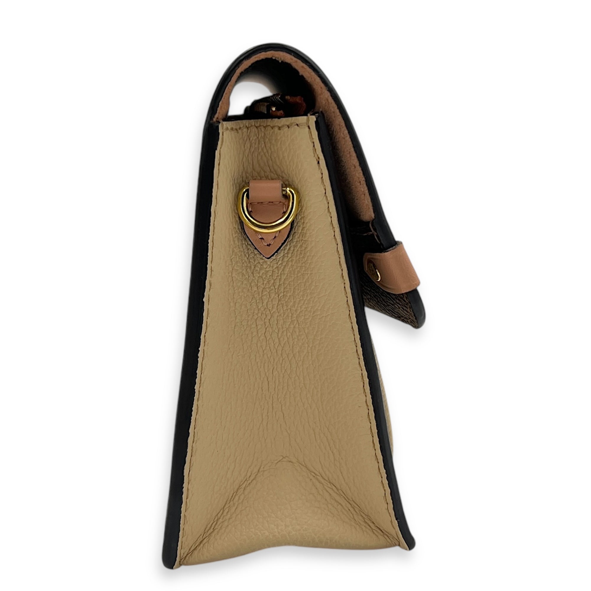 Vavin Wallet On Chain Brown in Coated Canvas, Gold hardware