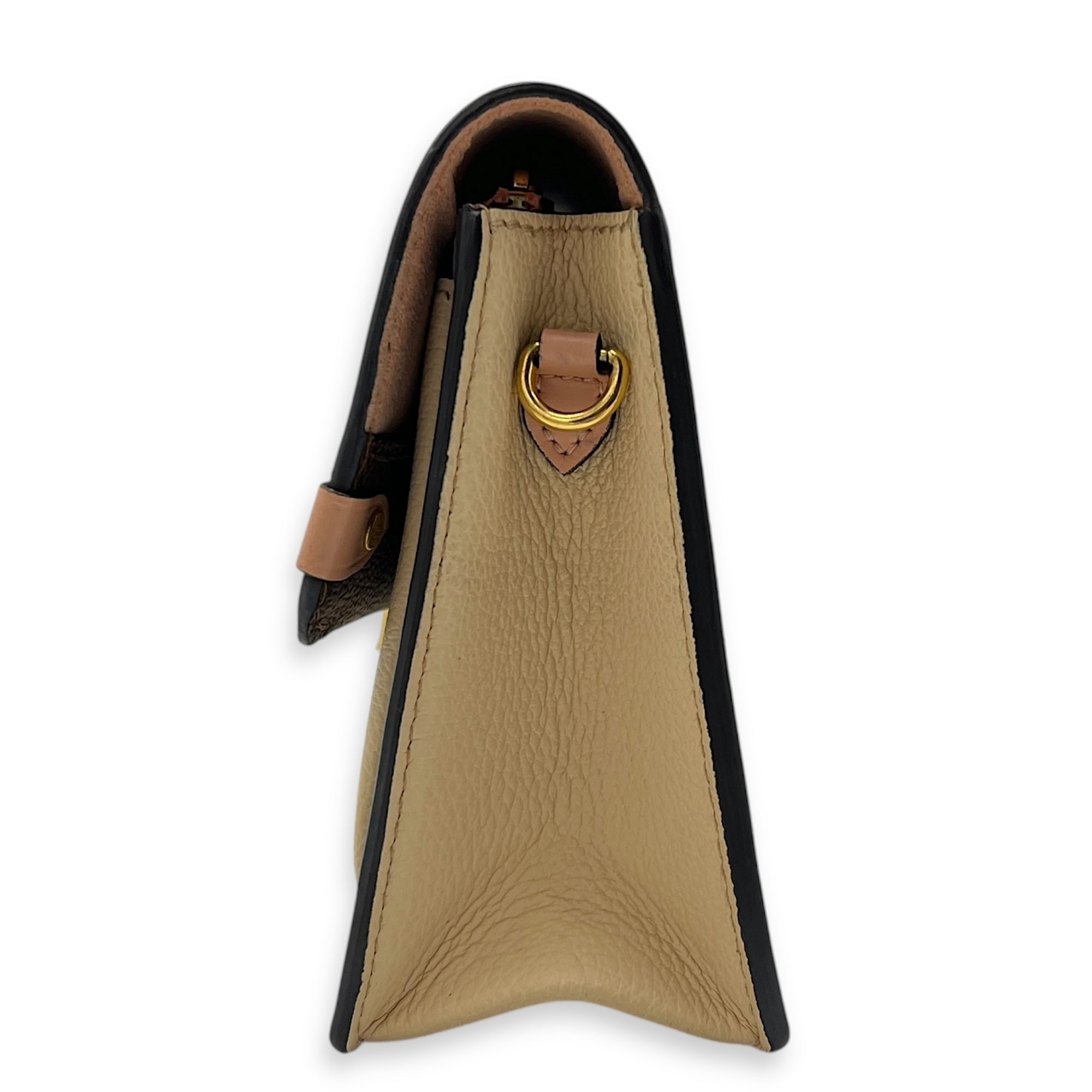 Vavin Wallet On Chain Brown in Coated Canvas, Gold hardware