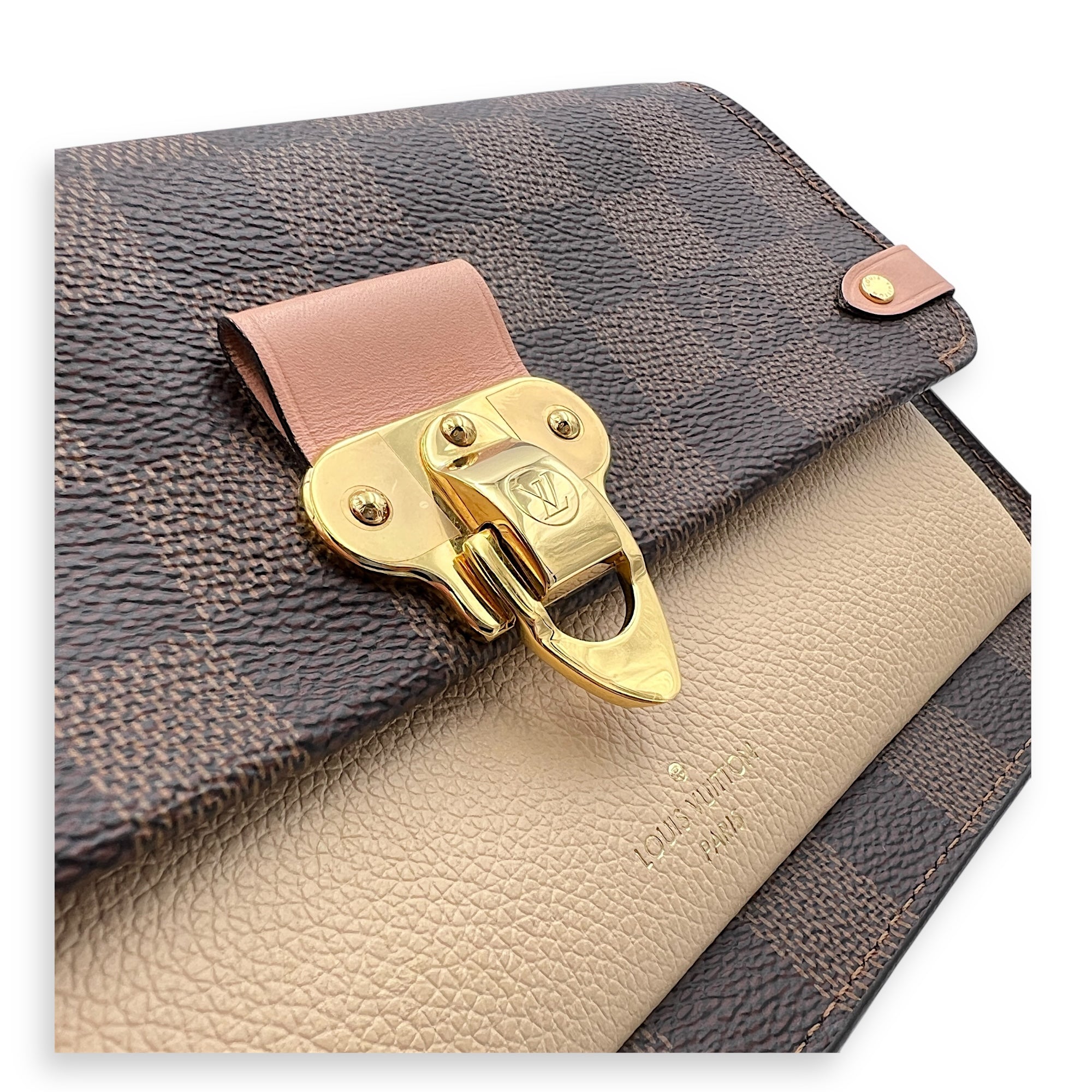 Vavin Wallet On Chain Brown in Coated Canvas, Gold hardware