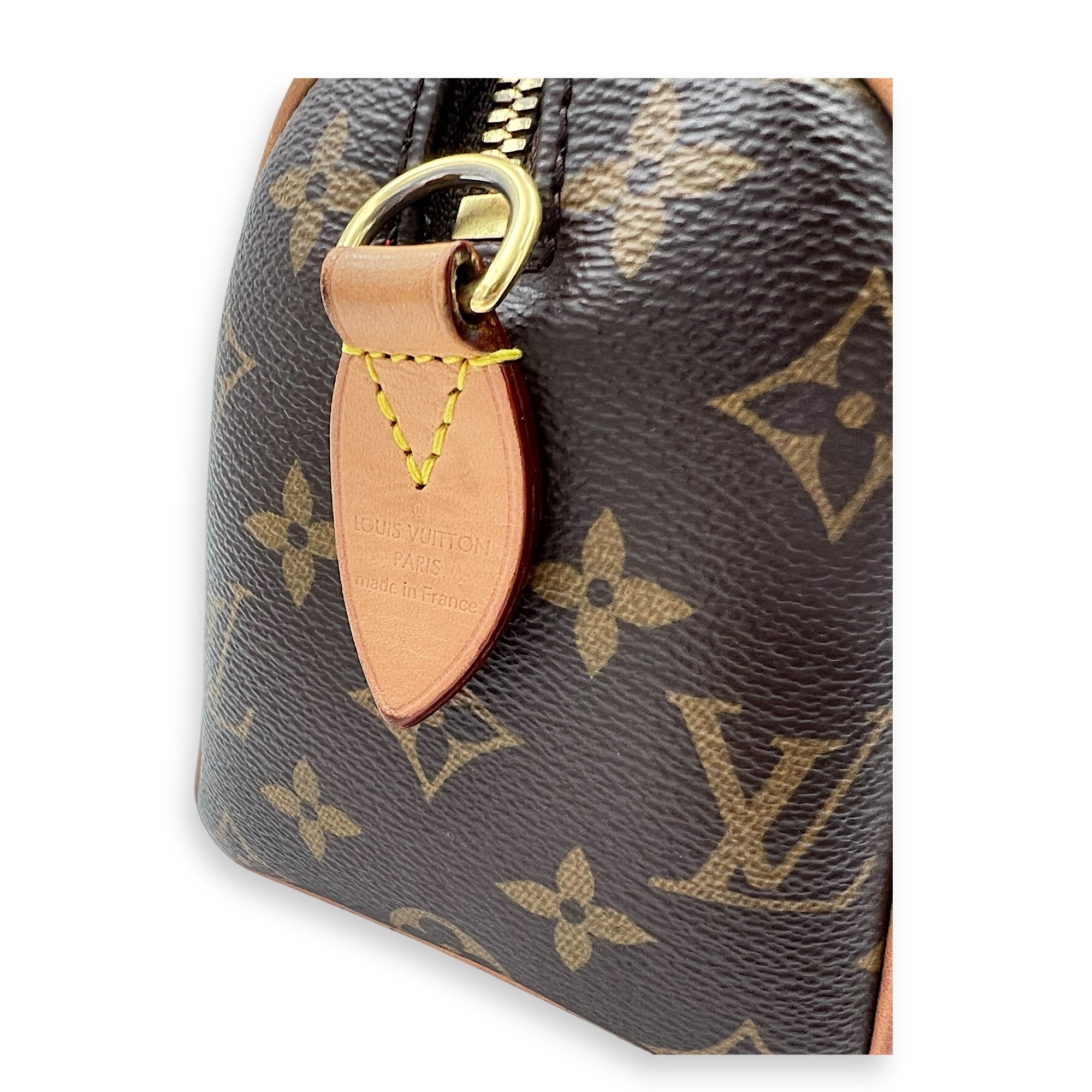 Speedy Bandouliere Top Handle Bag 20 Brown in Monogram Coated Canvas, Gold hardware