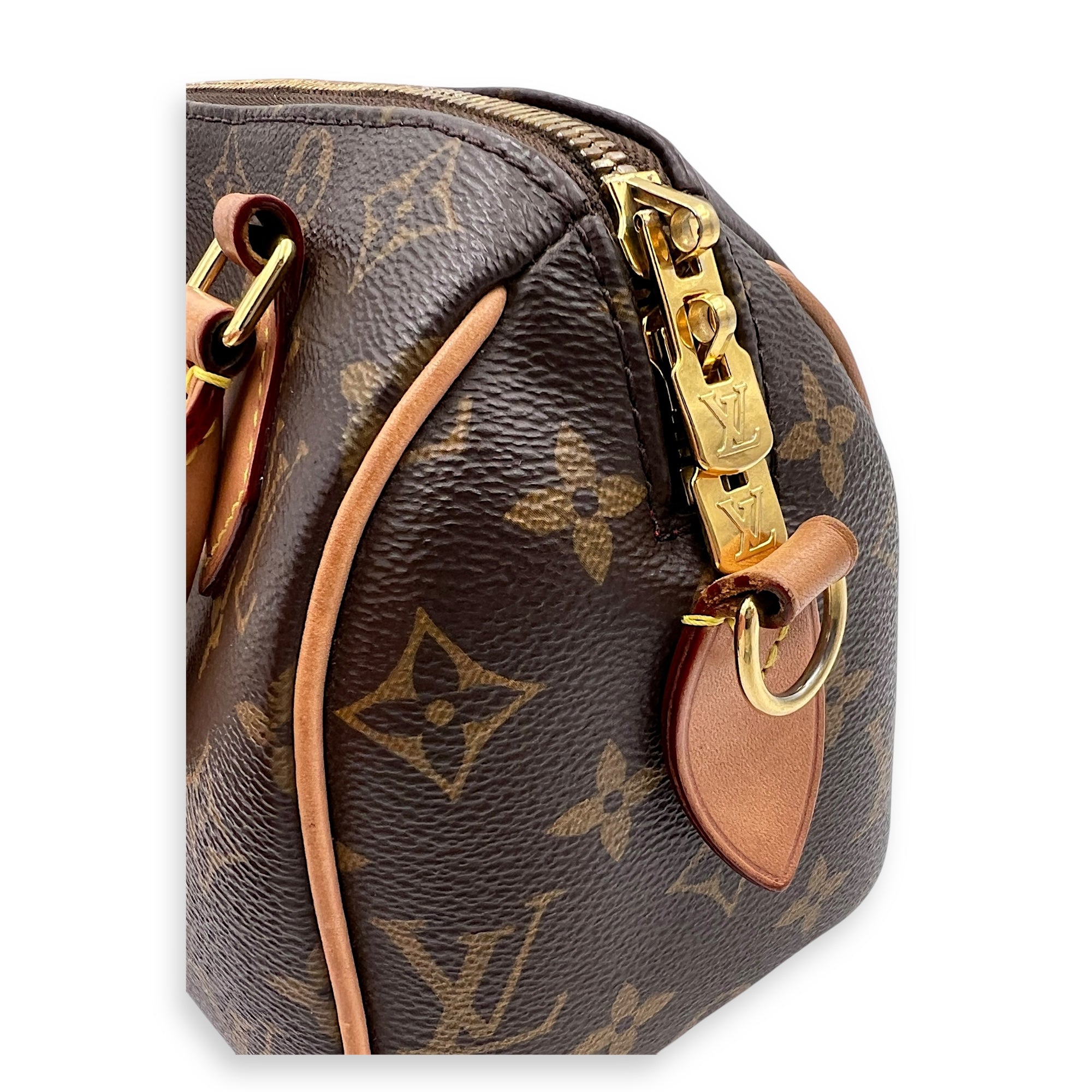 Speedy Bandouliere Top Handle Bag 20 Brown in Monogram Coated Canvas, Gold hardware