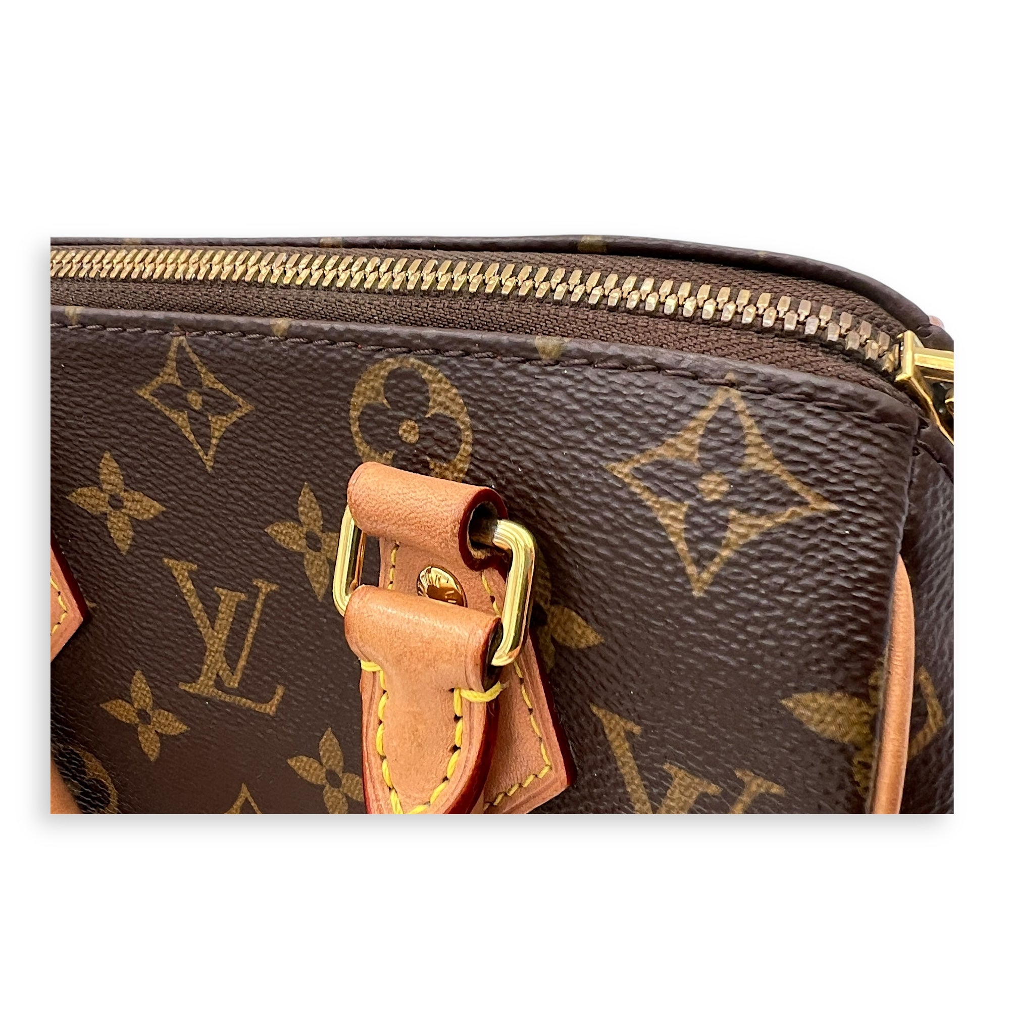 Speedy Bandouliere Top Handle Bag 20 Brown in Monogram Coated Canvas, Gold hardware