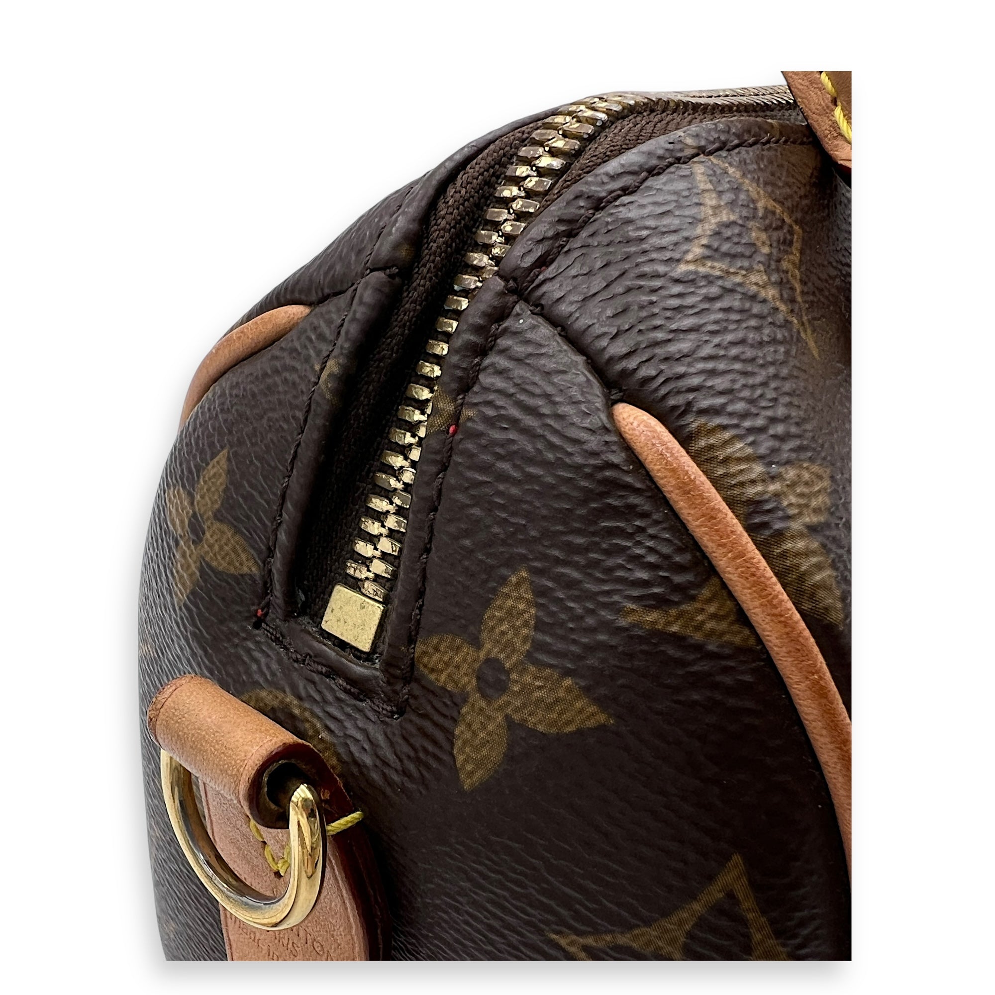 Speedy Bandouliere Top Handle Bag 20 Brown in Monogram Coated Canvas, Gold hardware